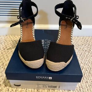 Sperry Wedges - Valencia Black Canvas - 9.5 M